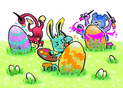 Lapins artistes au jardin de P&acirc;ques